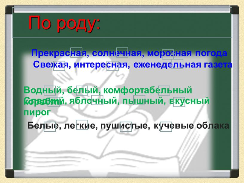 По роду: Прекрасная, солнечная, морозная погода