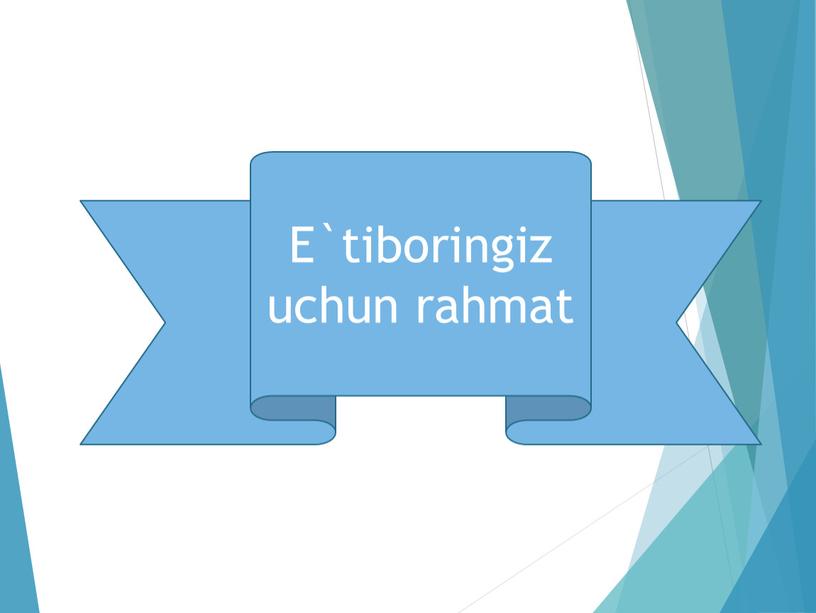 E`tiboringiz uchun rahmat