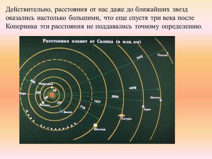 Действительно, расстояния от нас даже до ближайших звезд оказались настолько большими, что еще спустя три века после