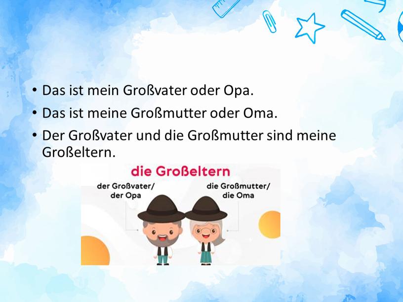 Das ist mein Großvater oder Opa