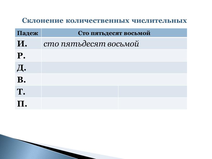 Склонение количественных числительных