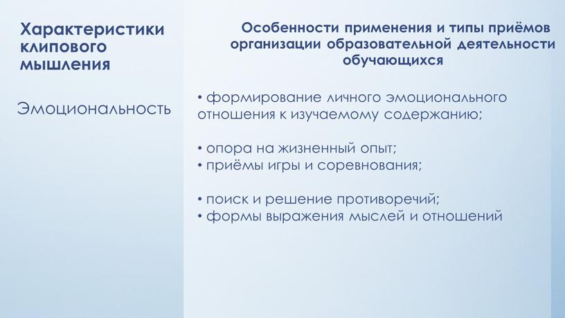 Характеристики клипового мышления