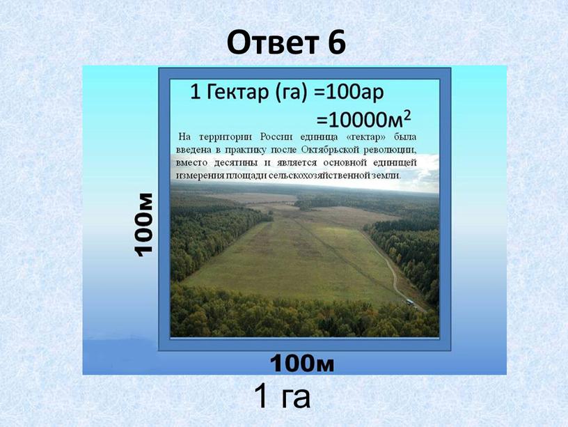 Ответ 6 1 га