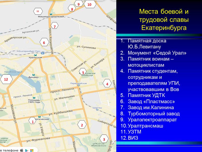 Места боевой и трудовой славы Екатеринбурга