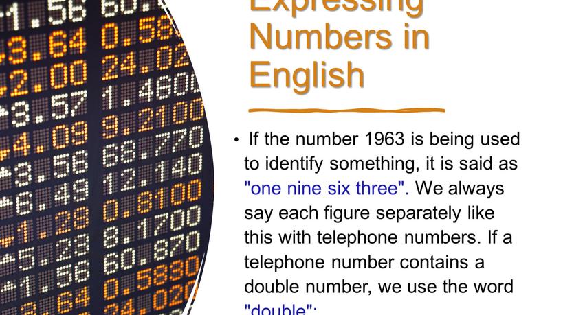 Expressing Numbers in English