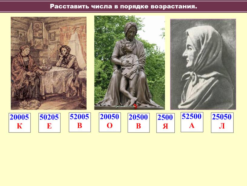 Расставить числа в порядке возрастания