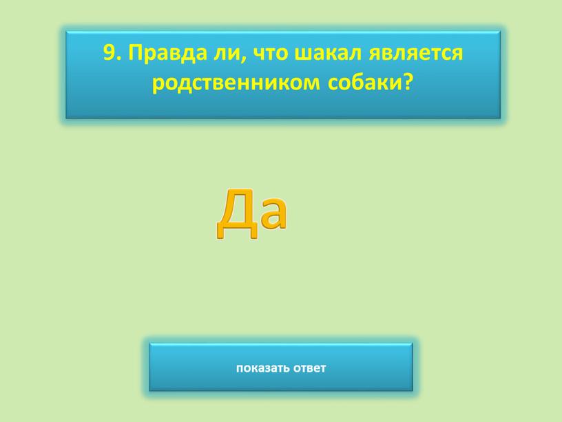 Правда ли, что шакал является родственником собаки? показать ответ