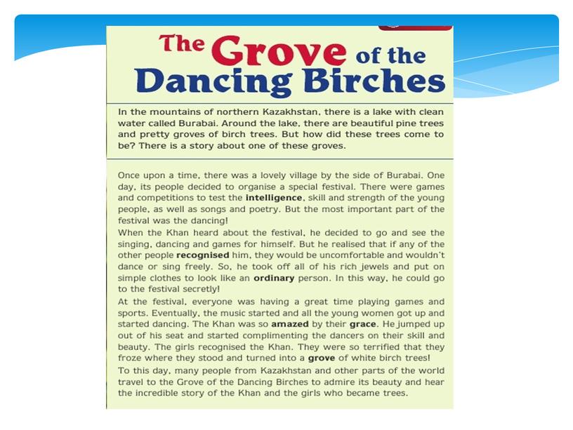The grove of the dancing birches.Lesson plan