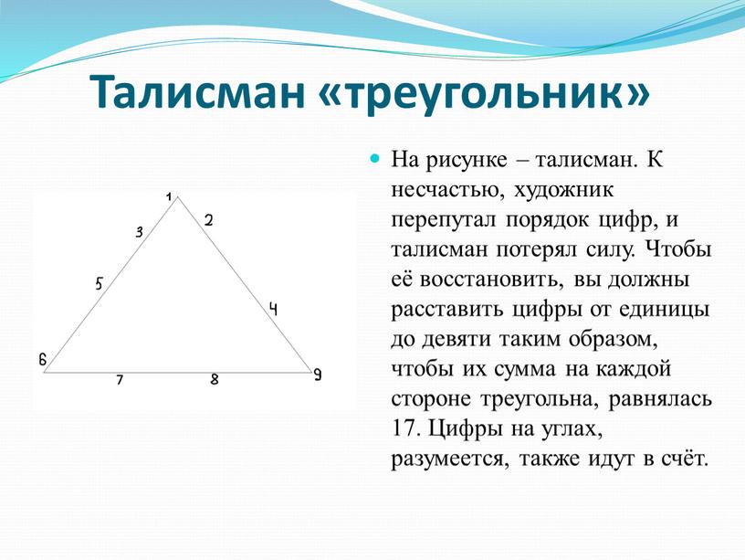 Талисман «треугольник» На рисунке – талисман