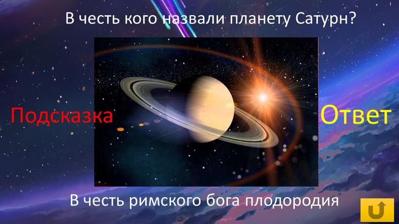 В честь кого назвали планету Сатурн?