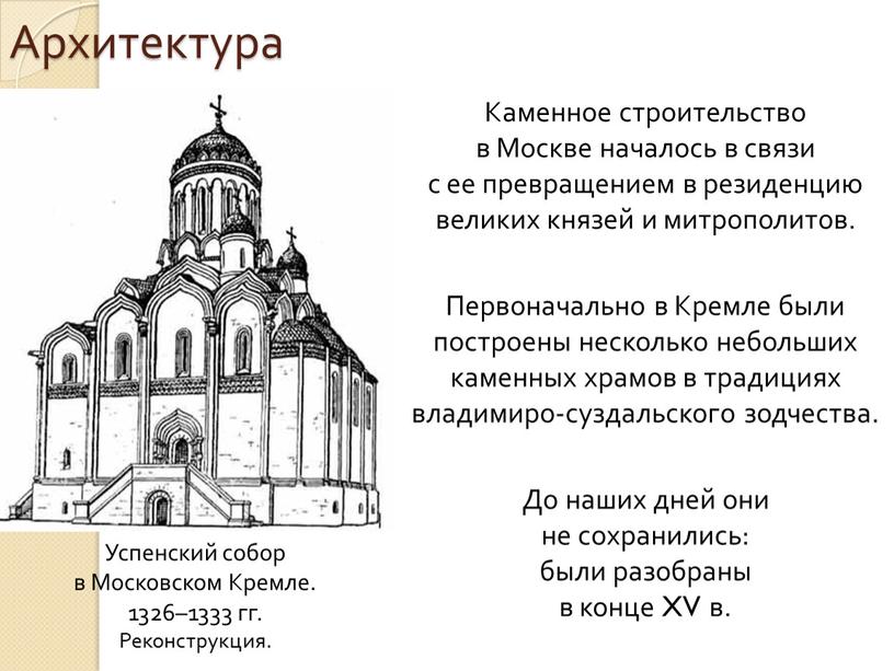 Архитектура Каменное строительство в