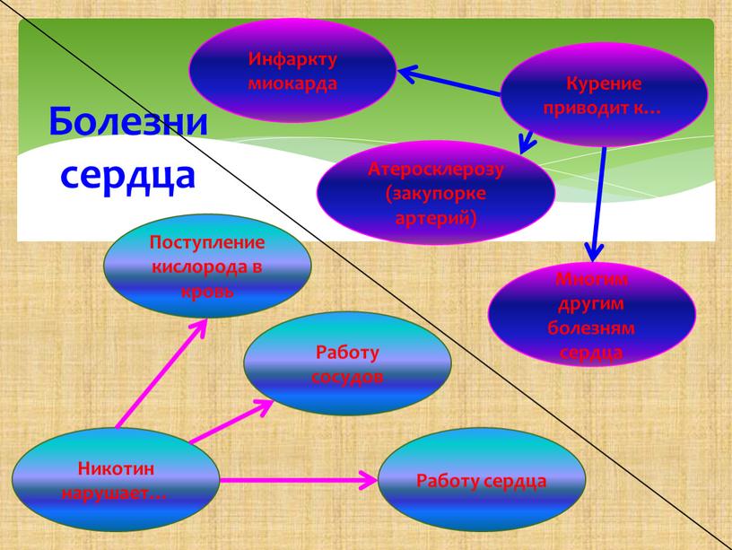 Болезни сердца Курение приводит к…