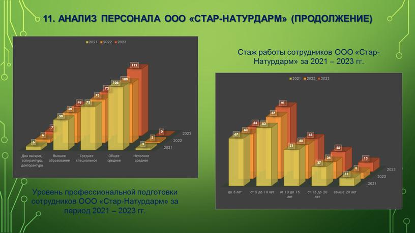 Анализ персонала ООО «Стар-Натурдарм» (продолжение)