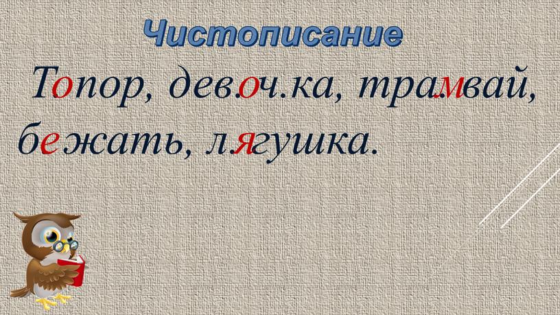 Чистописание Т. пор, дев. ч.ка, тра