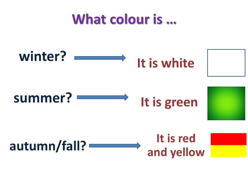 What colour is … winter? It is white summer?