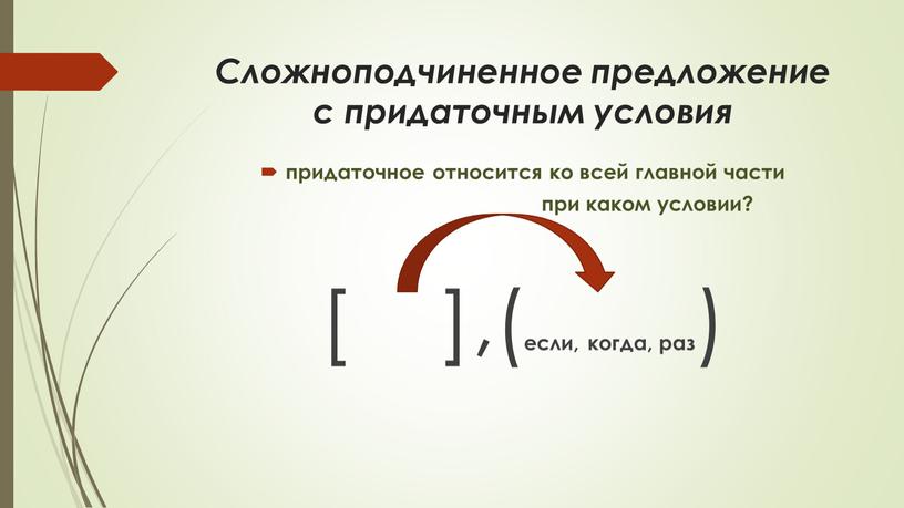 Сложноподчиненное предложение с придаточным условия придаточное относится ко всей главной части при каком условии? [ ],( если, когда, раз )