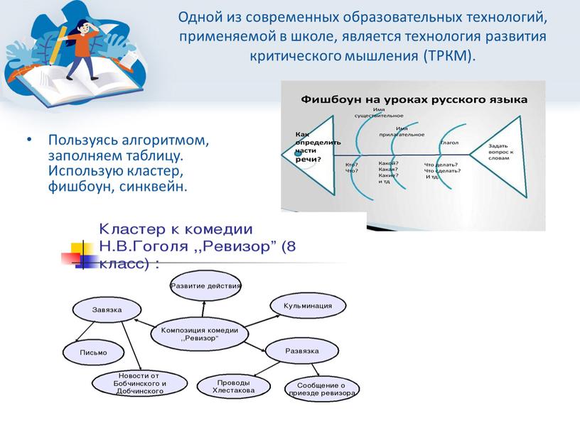 Одной из современных образовательных технологий, применяемой в школе, является технология развития критического мышления (ТРКМ)