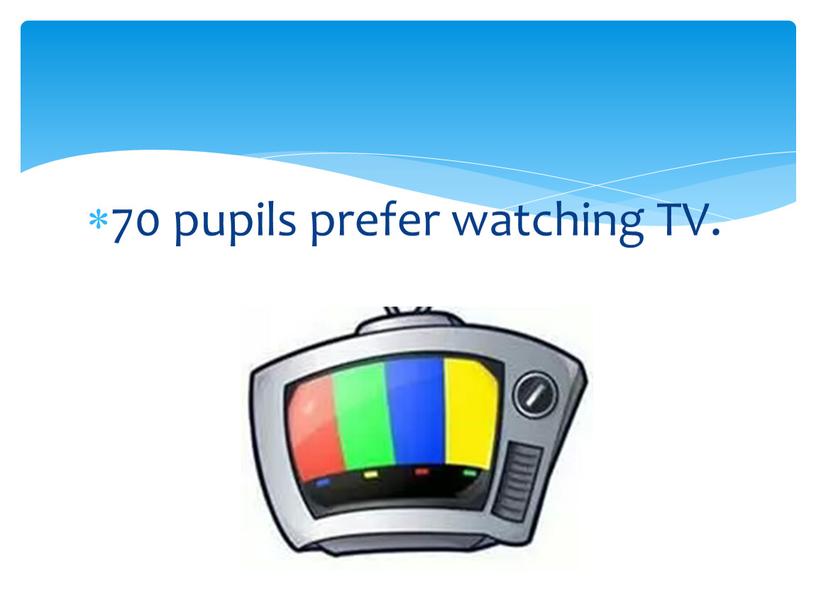 70 pupils prefer watching TV.