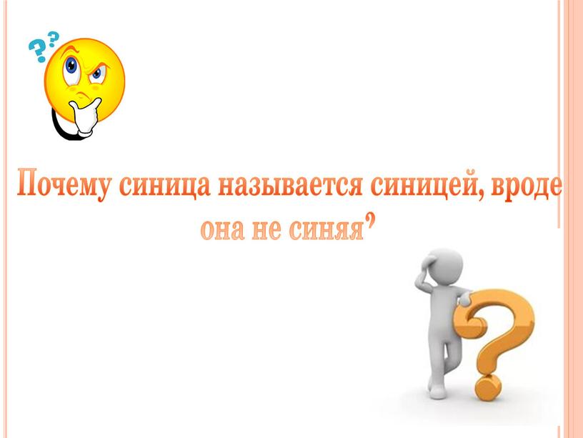 Почему синица называется синицей, вроде она не синяя?