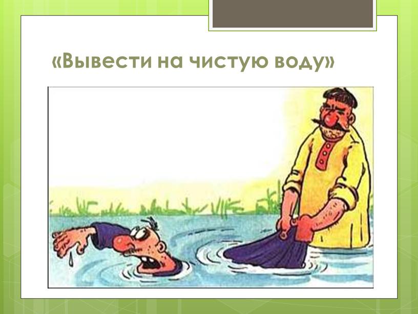 «Вывести на чистую воду»