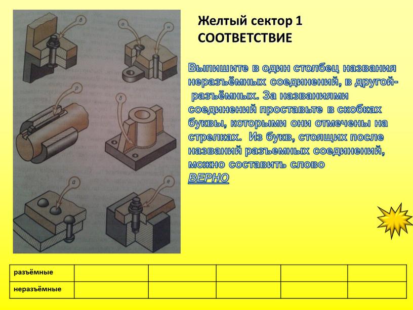 Желтый сектор 1 СООТВЕТСТВИЕ