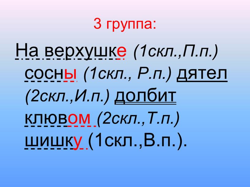 На верхушке (1скл.,П.п.) сосны (1скл