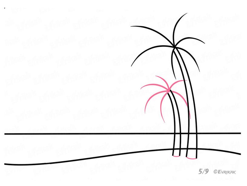 Презентация по ИЗО "Рисуем поэтапно пляж с пальмами"
