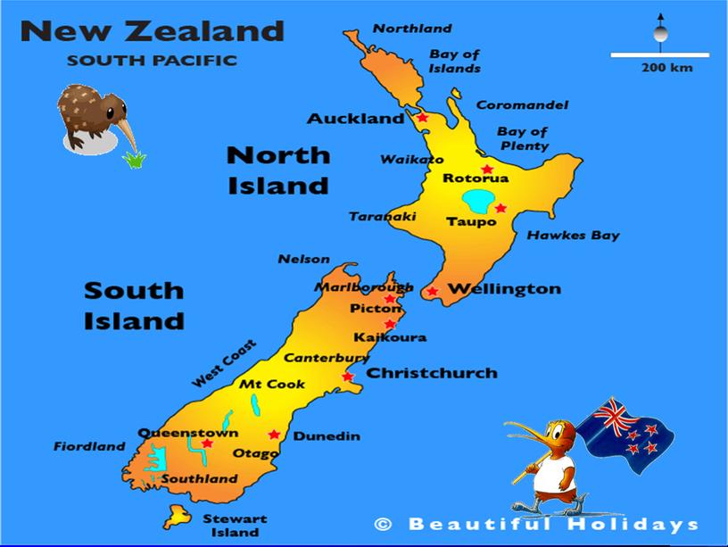 New Zealand is an island country in the southwestern