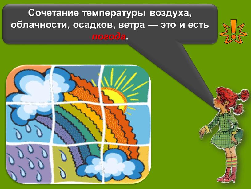 Сочетание температуры воздуха, облачности, осадков, ветра — это и есть погода