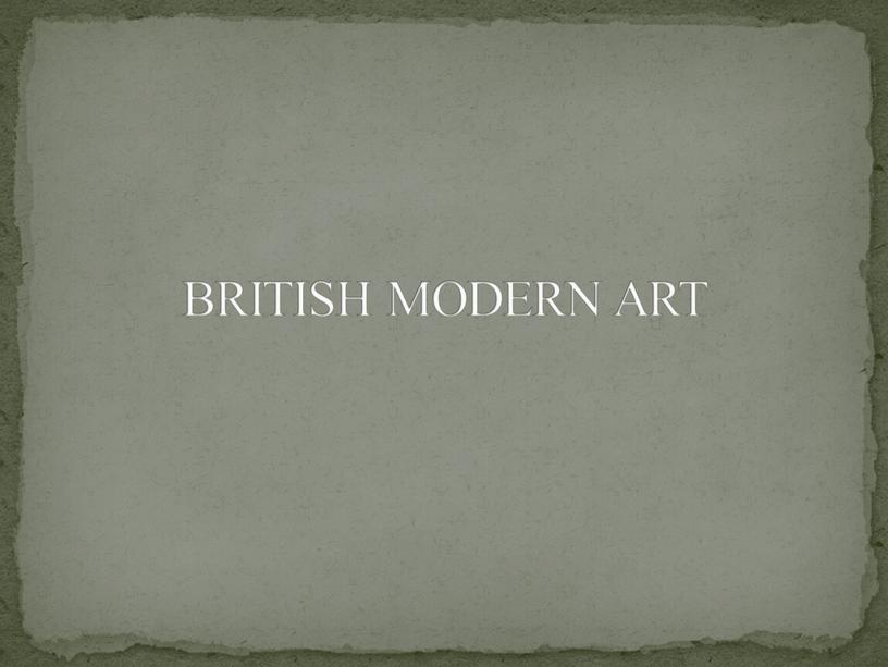 BRITISH MODERN ART