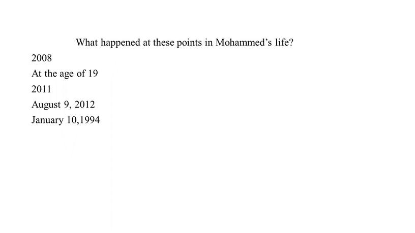 What happened at these points in