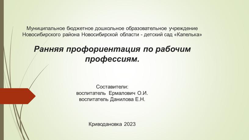 Муниципальное бюджетное дошкольное образовательное учреждение