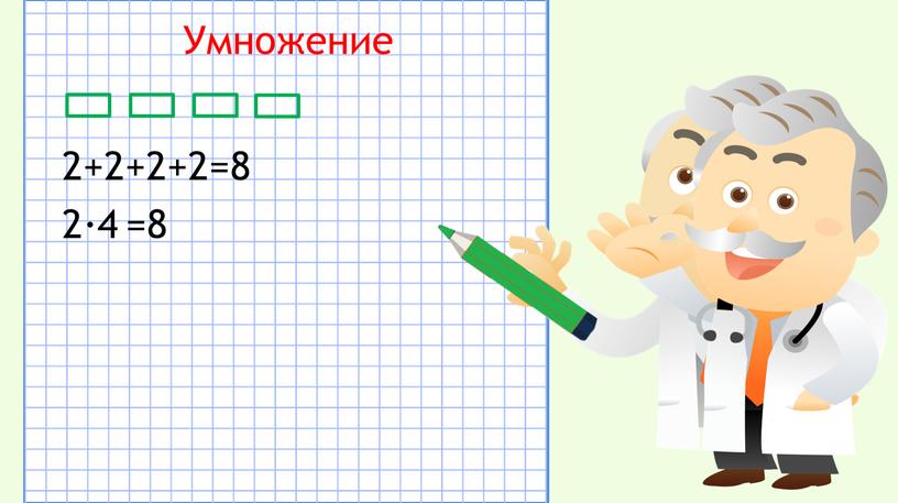 2+2+2+2=8 2 Умножение 4 · =8