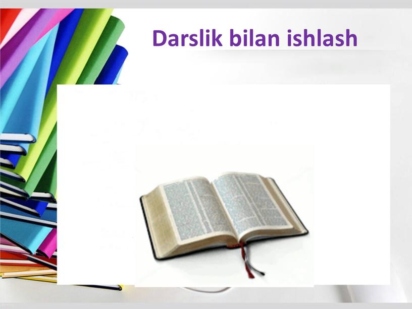 Darslik bilan ishlash