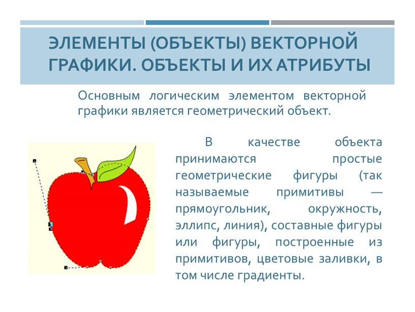 Элементы (объекты) векторной графики