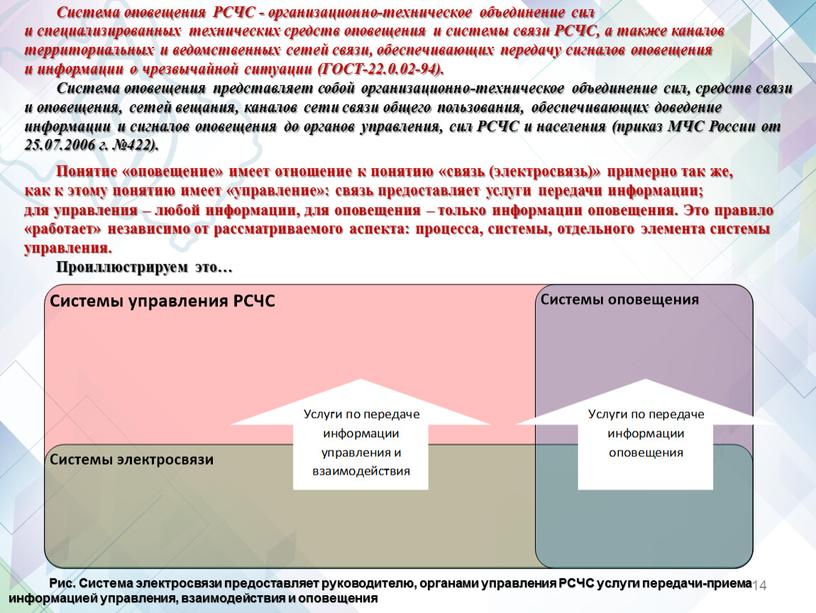 Система оповещения РСЧС - организационно-техническое объединение сил и специализированных технических средств оповещения и системы связи