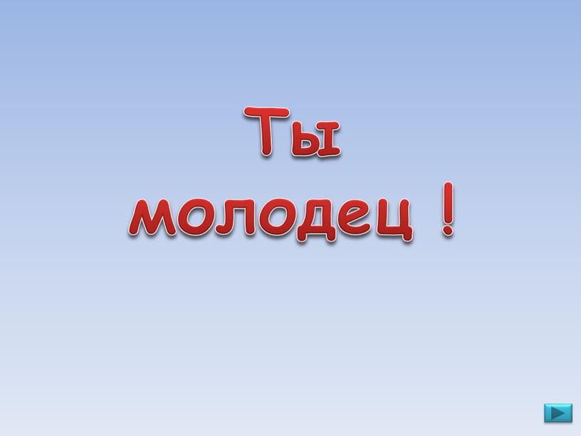 Ты молодец !