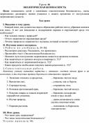 Конспект урока по теме ЭКОЛОГИЧЕСКАЯ БЕЗОПАСНОСТЬ(3 класс)