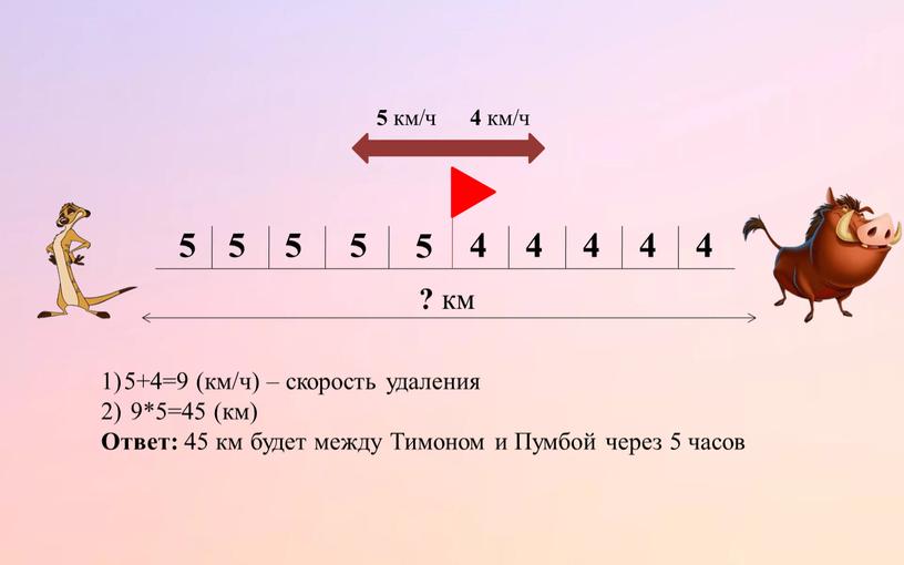 Ответ: 45 км будет между Тимоном и