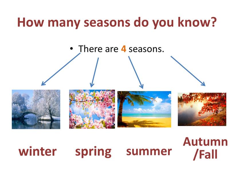 How many seasons do you know? There are 4 seasons