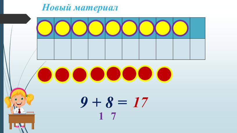 Новый материал 9 + 8 = 1 7 17