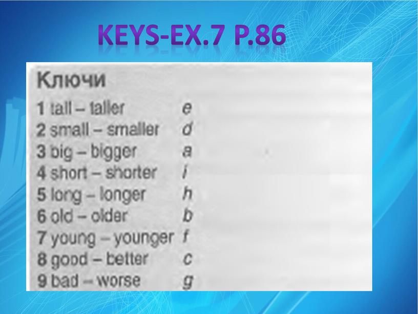 KEYS-EX.7 P.86