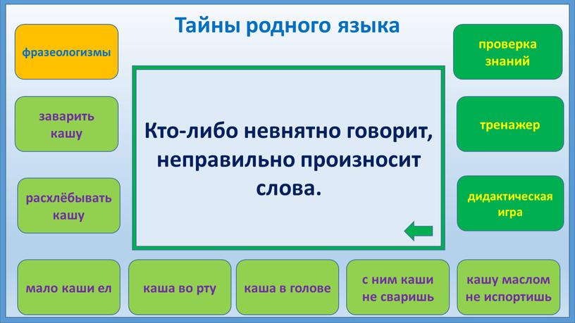 Тайны родного языка Кто-либо невнятно говорит, неправильно произносит слова