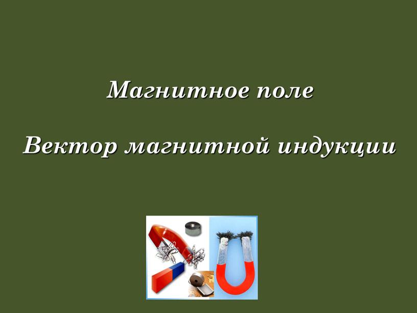 Магнитное поле Вектор магнитной индукции