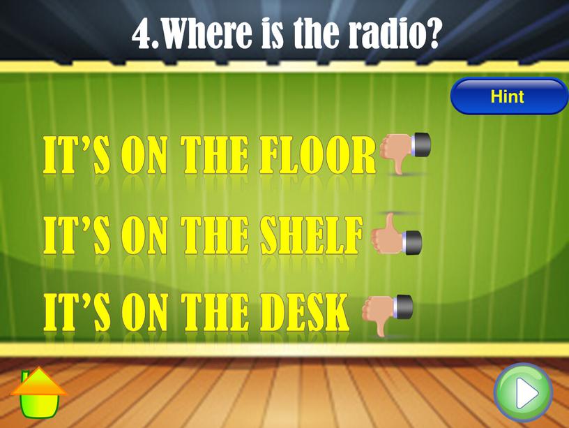 Where is the radio? It’s on the shelf