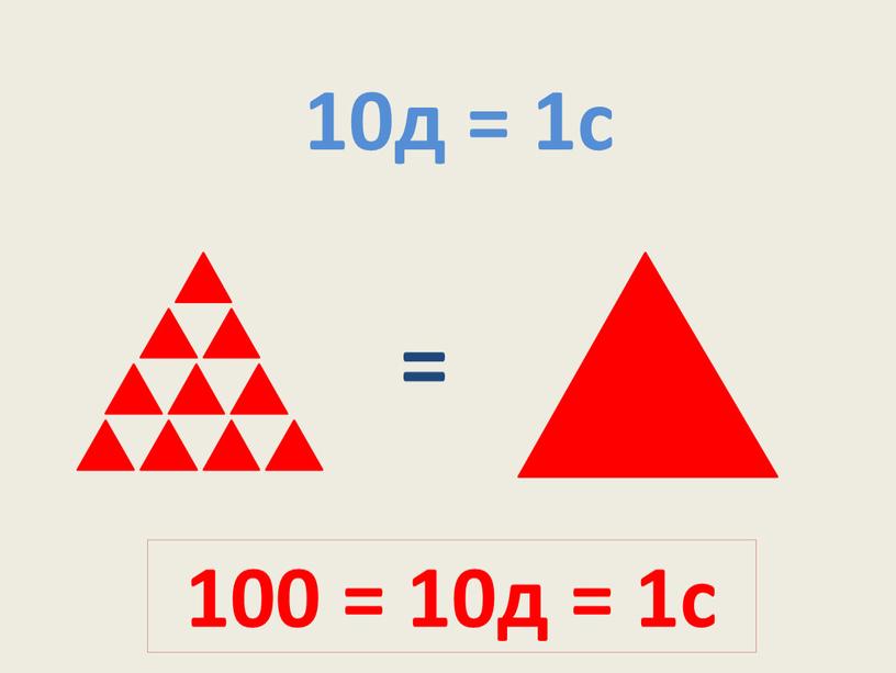 10д = 1с = 100 = 10д = 1с