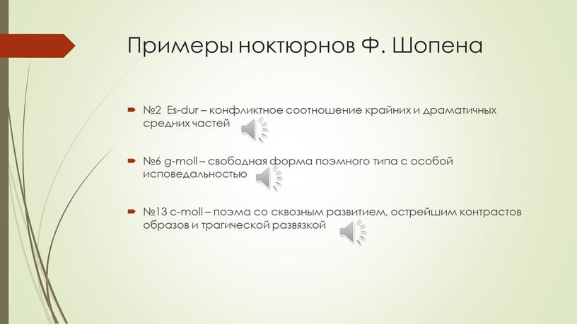 Примеры ноктюрнов Ф. Шопена №2