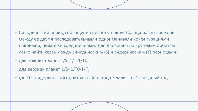 Синодический период обращения планеты вокруг