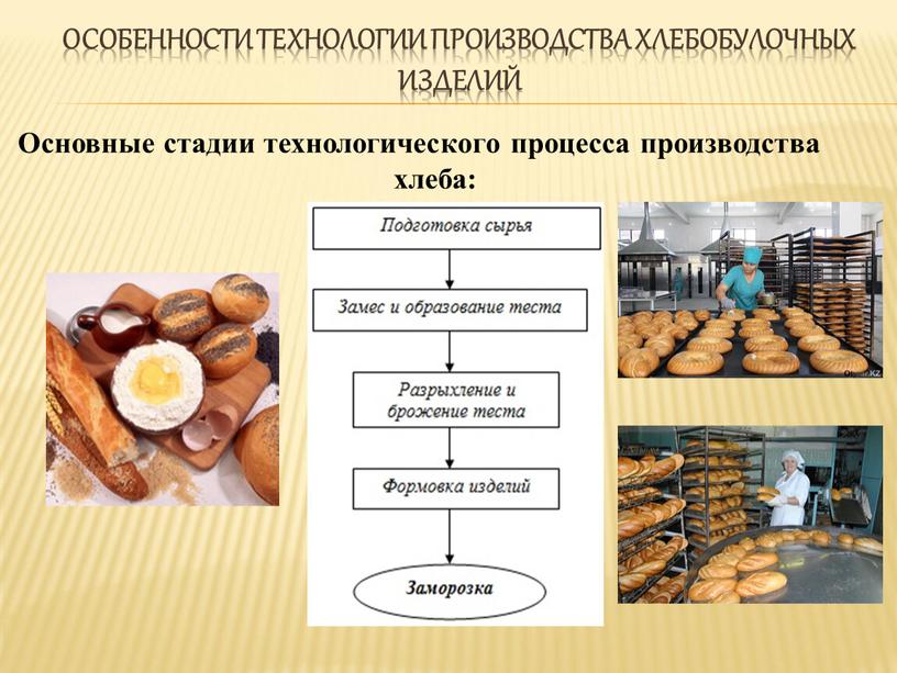 Особенности технологии производства хлебобулочных изделий