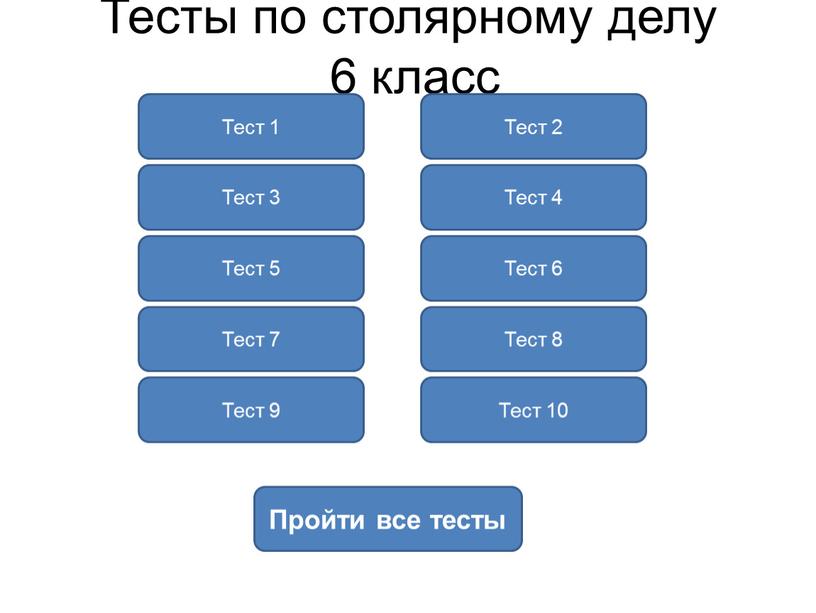 Тесты по столярному делу 6 класс